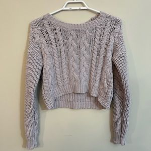 Garage Cable Knit Cropped Sweater